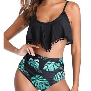 NWOT-Women High Waisted Bikini Ruffle XL